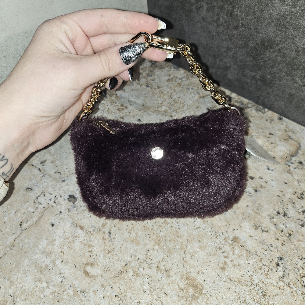 Lululemon City Essentials Nano Shoulder Bag, Plush Fleece In Black Plum